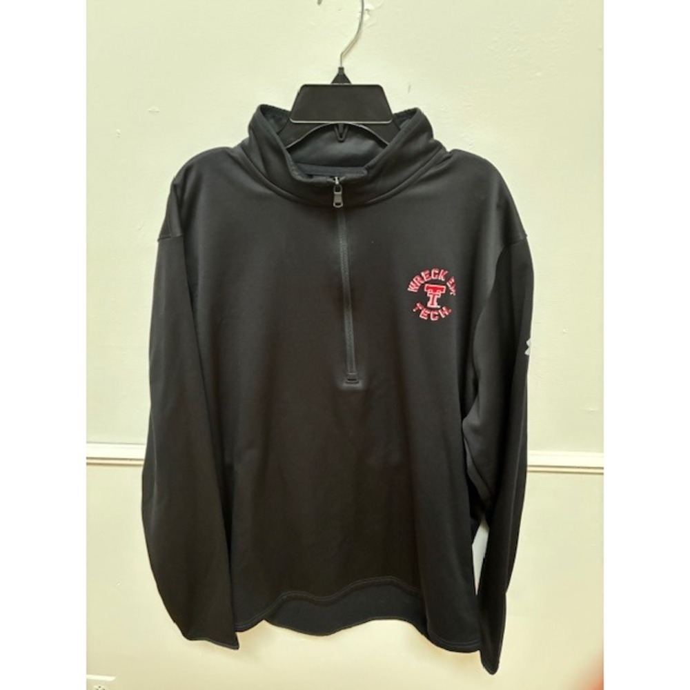 Under Armour Texas Tech Wreck Em Tech Quarter Zip Pullover Mens Black - Picture 1 of 6